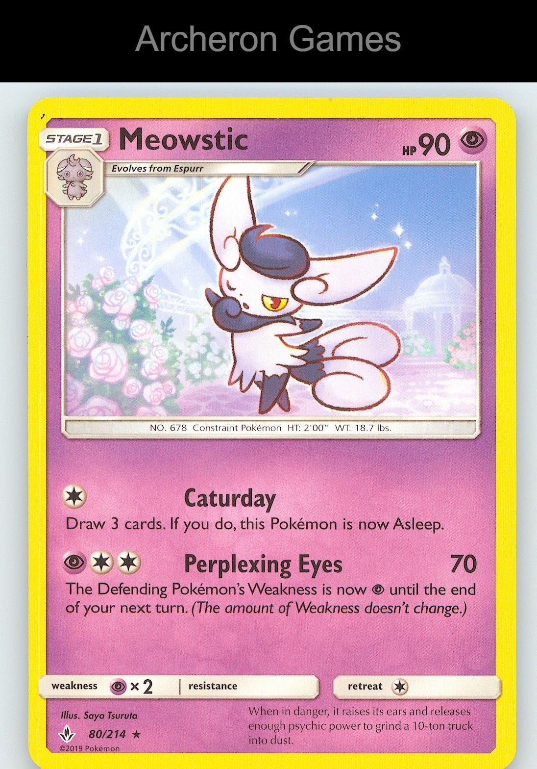 Pokemon Card Meowstic UNB 80/214 R Unbroken Bonds