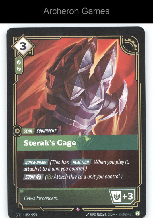 Sterak's Gage SFD 056/221 R  Card Spiritforged