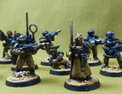 Cadian Shock Troops with Classic Metal Command Squad painted - Astra Militarum - Warhammer 40K #2Y1