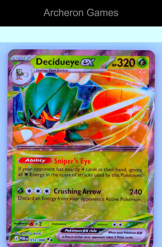 Pokemon Card Decidueye ex ME03 012/088 Double Rare Perfect Order Holo
