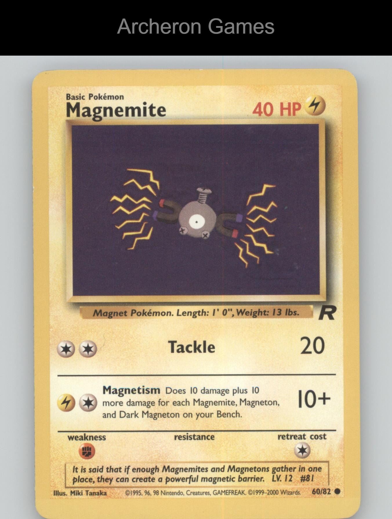 Pokemon Card Magnemite TR 60/82 C Team Rocket Unlimited