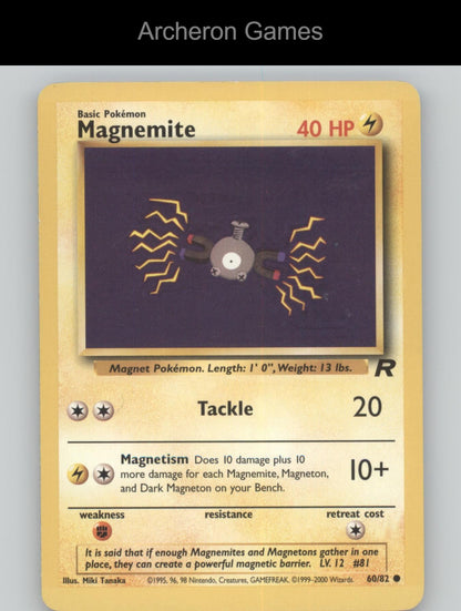 Pokemon Card Magnemite TR 60/82 C Team Rocket Unlimited