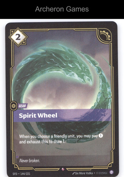 Spirit Wheel SFD 144/221 R  Card Spiritforged