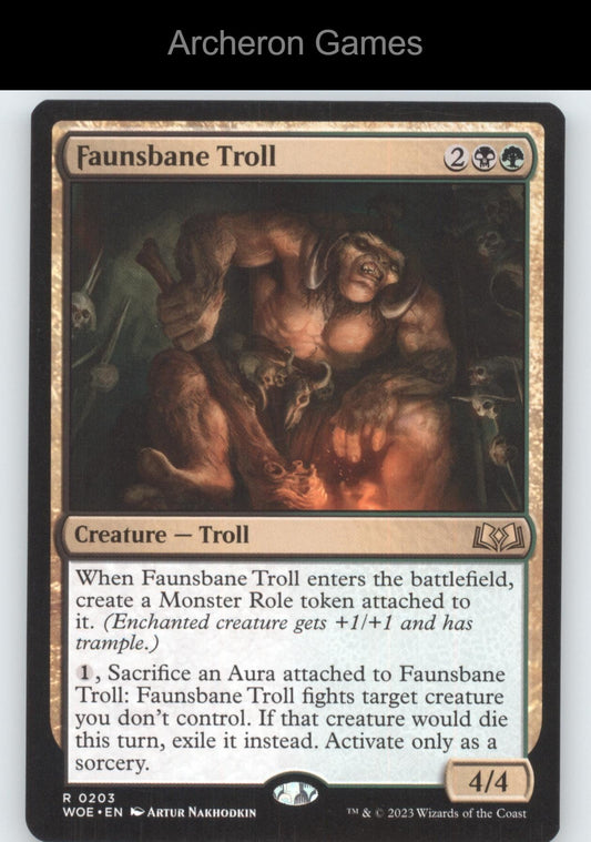 Faunsbane Troll 203 R MTG Card Wilds of Eldraine