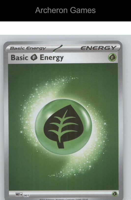 Pokemon Card Basic Grass Energy - 001 MEE 1 Mega Evolution Energies Reverse Holo