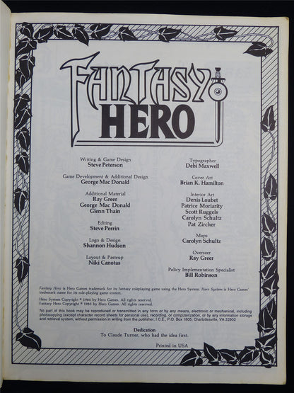 Fantasy Hero: Roleplaying Game of Adventure - Roleplaying Book Softback #2SR