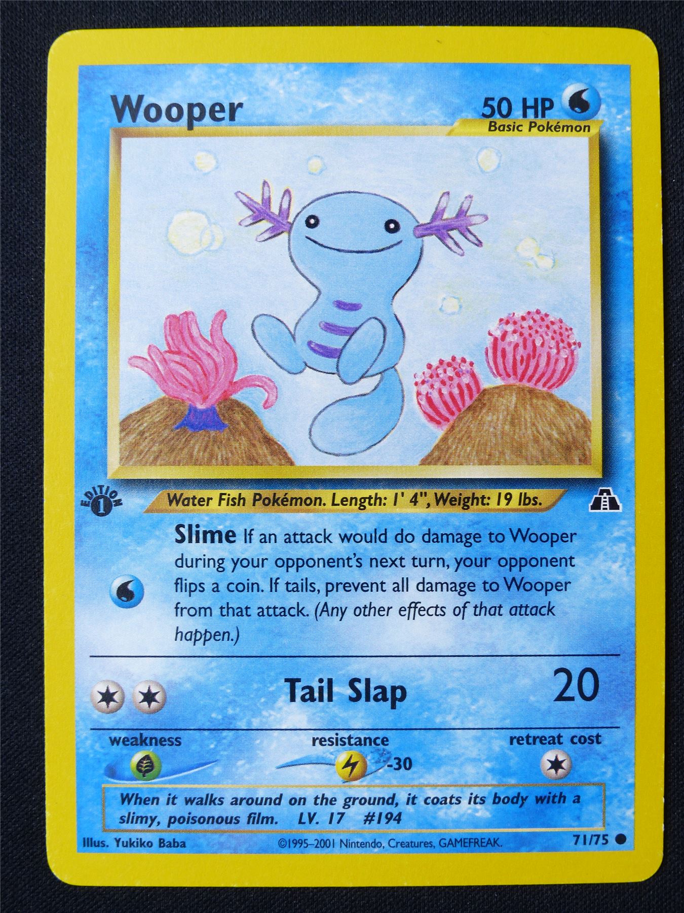 Wooper 71/75 1st Edition Neo Discovery - Pokemon Card #1H1