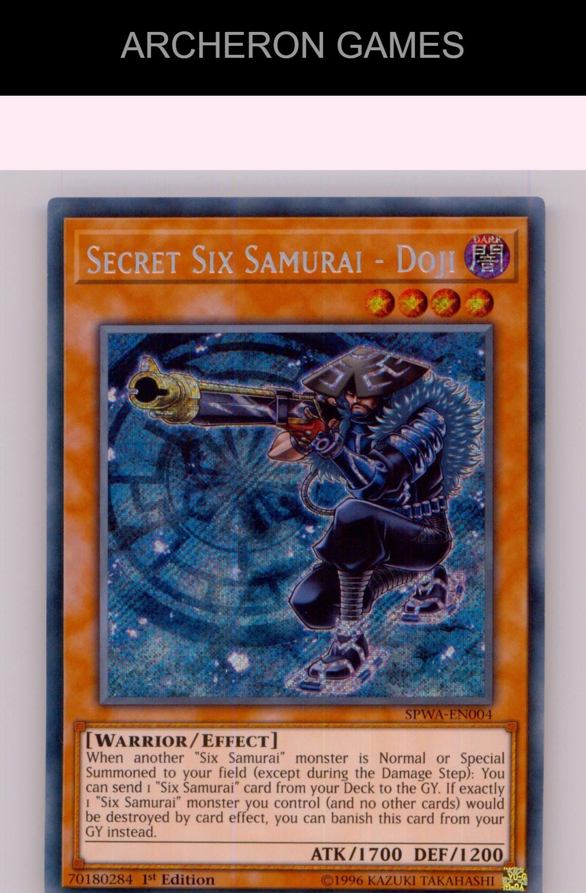 Secret Six Samurai - Doji SEC YUGIOH Card 1st Edition