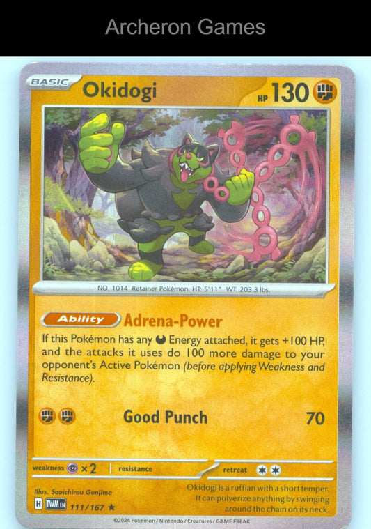 Pokemon Card Okidogi TWM 111/167 R Twilight Masquerade Holo