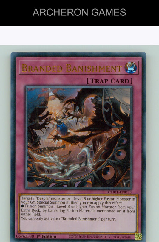 Branded Banishment Ultra Rare YUGIOH Card 1st Edition
