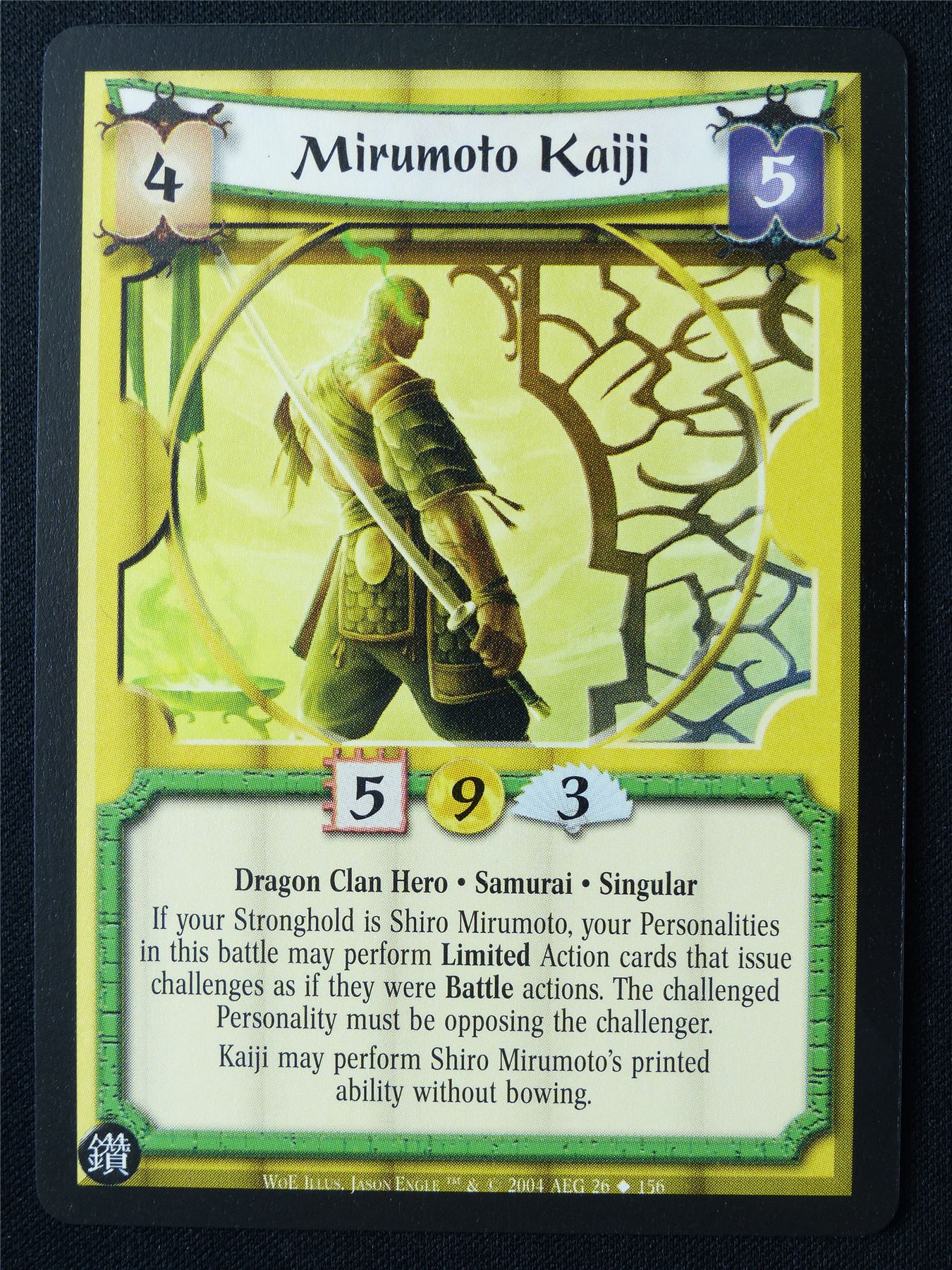 Mirumoto Kaiji - WoE - Legend of the Five Rings L5R Card #Z0