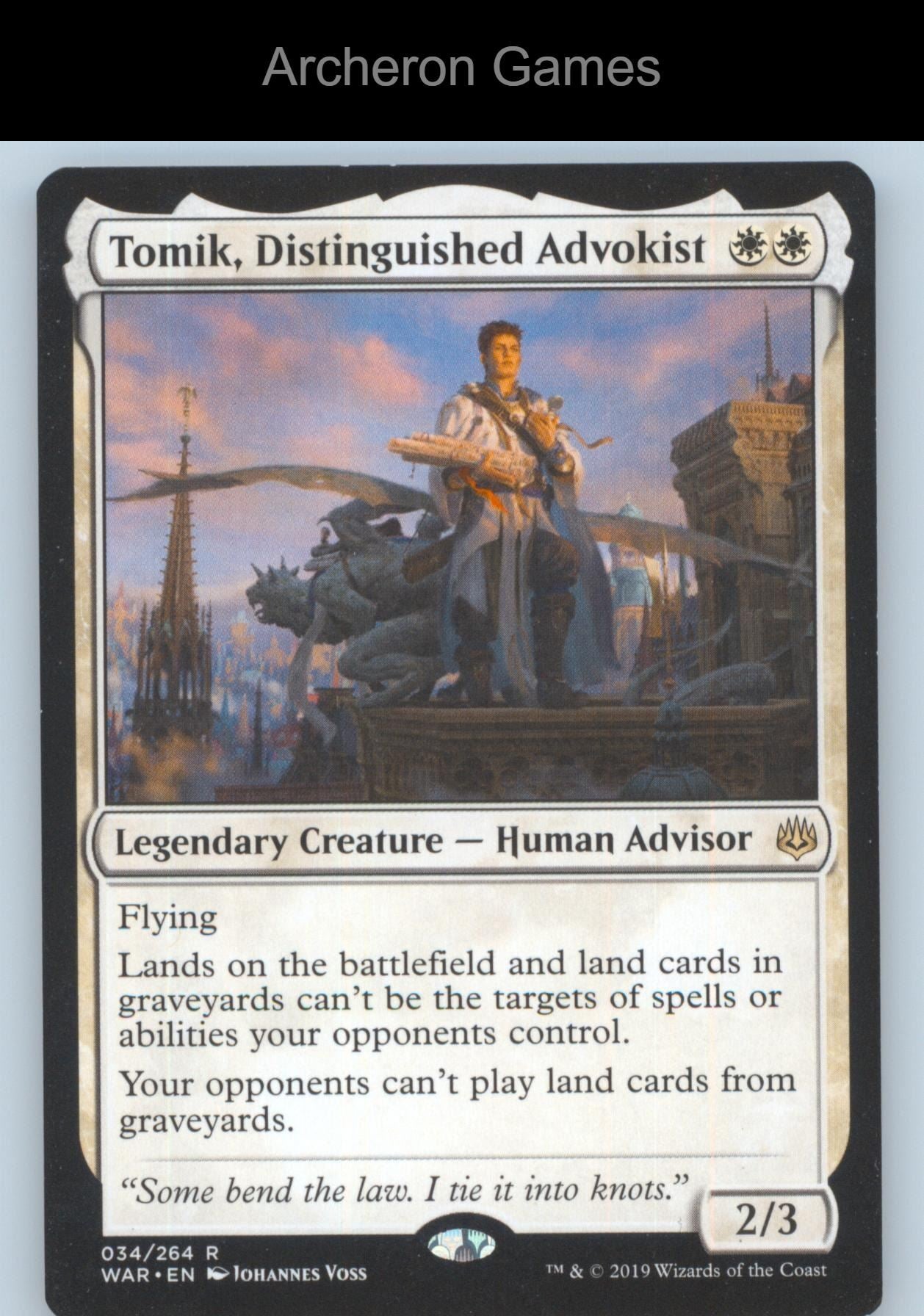 Tomik, Distinguished Advokist 34 R MTG Card Promo Pack: Throne of Eldraine