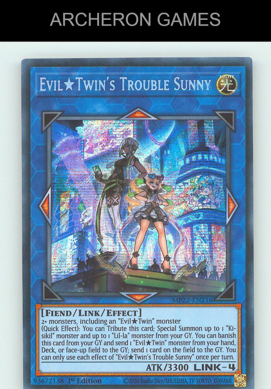 Evil Twin's Trouble Sunny SEC YUGIOH Card