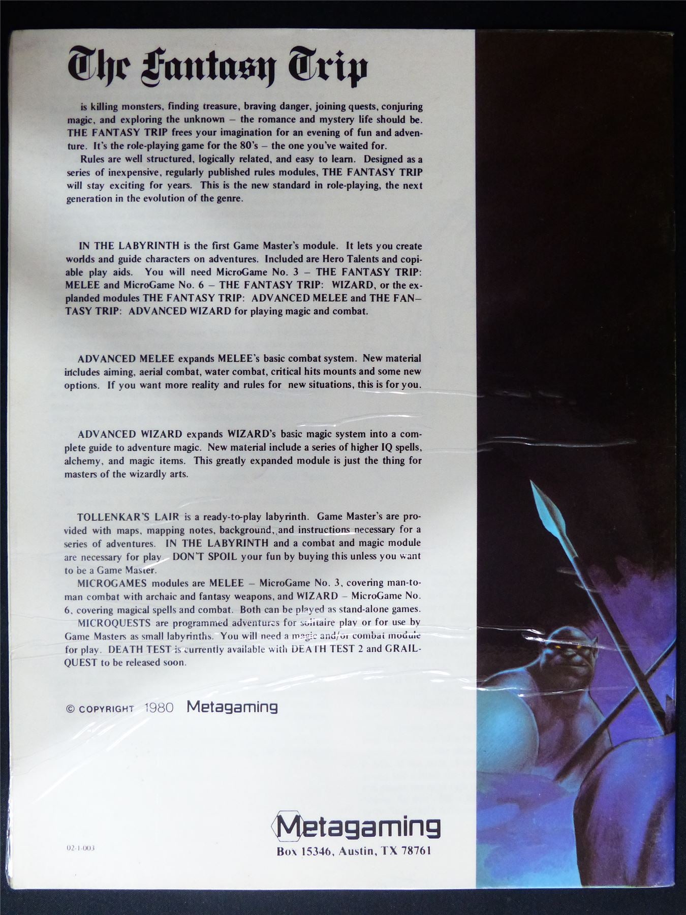 Advanced Melee: The Fantasy Trip - Metagaming Booklet #2MR