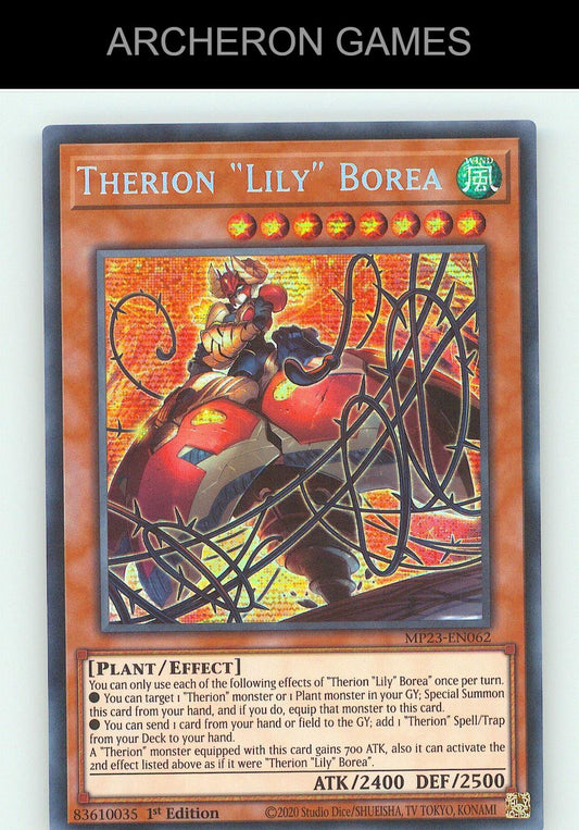 Therion "Lily" Borea SEC YUGIOH Card