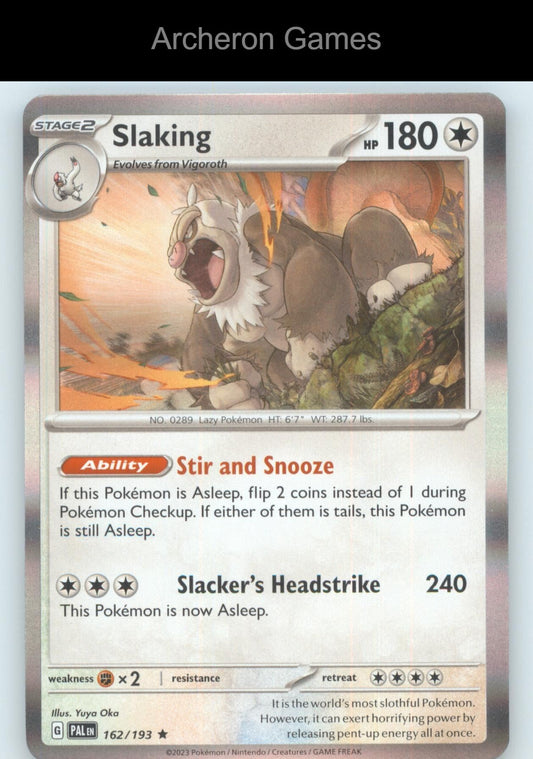 Pokemon Card Slaking PAL 162/193 R Paldea Evolved Holo