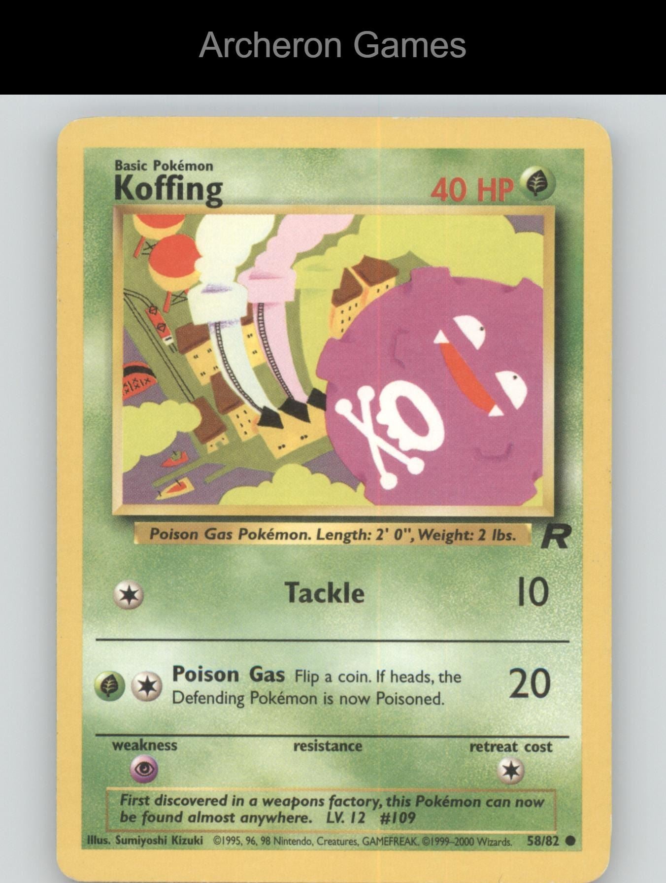 Pokemon Card Koffing TR 58/82 C Team Rocket Unlimited