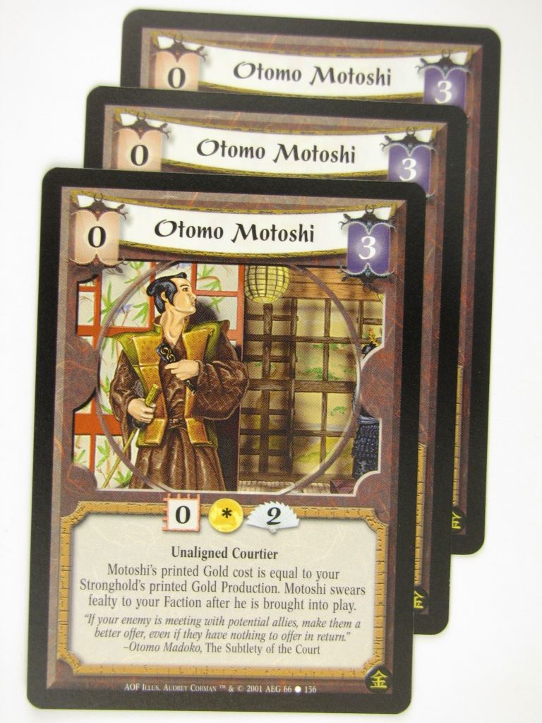 Vintage L5R Cards: OTOMO MOTOSHI x3 # 16J25