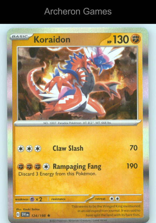 Pokemon Card Koraidon SVI 124/198 R Scarlet & Violet Holo