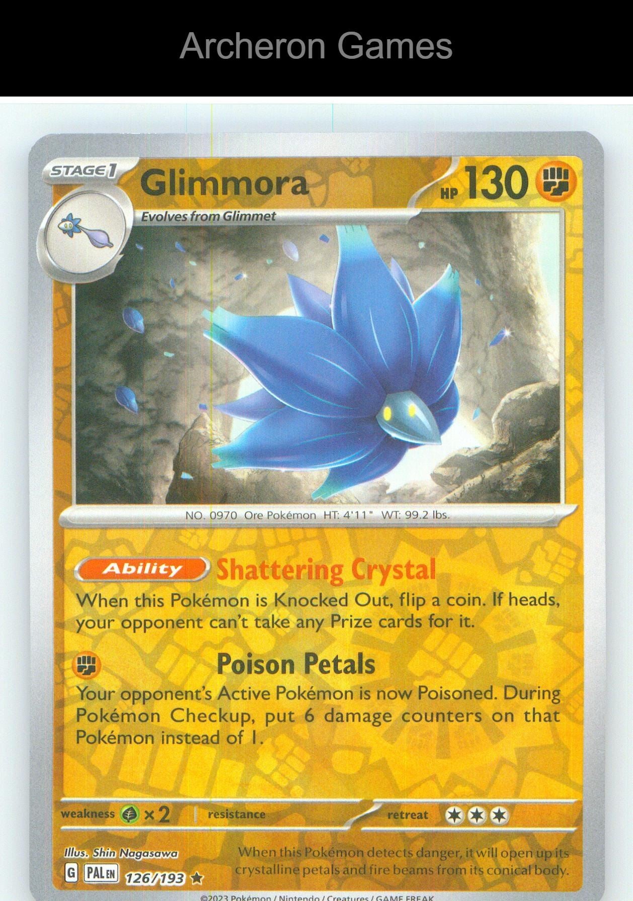 Pokemon Card Glimmora PAL 126/193 R Paldea Evolved Reverse Holo