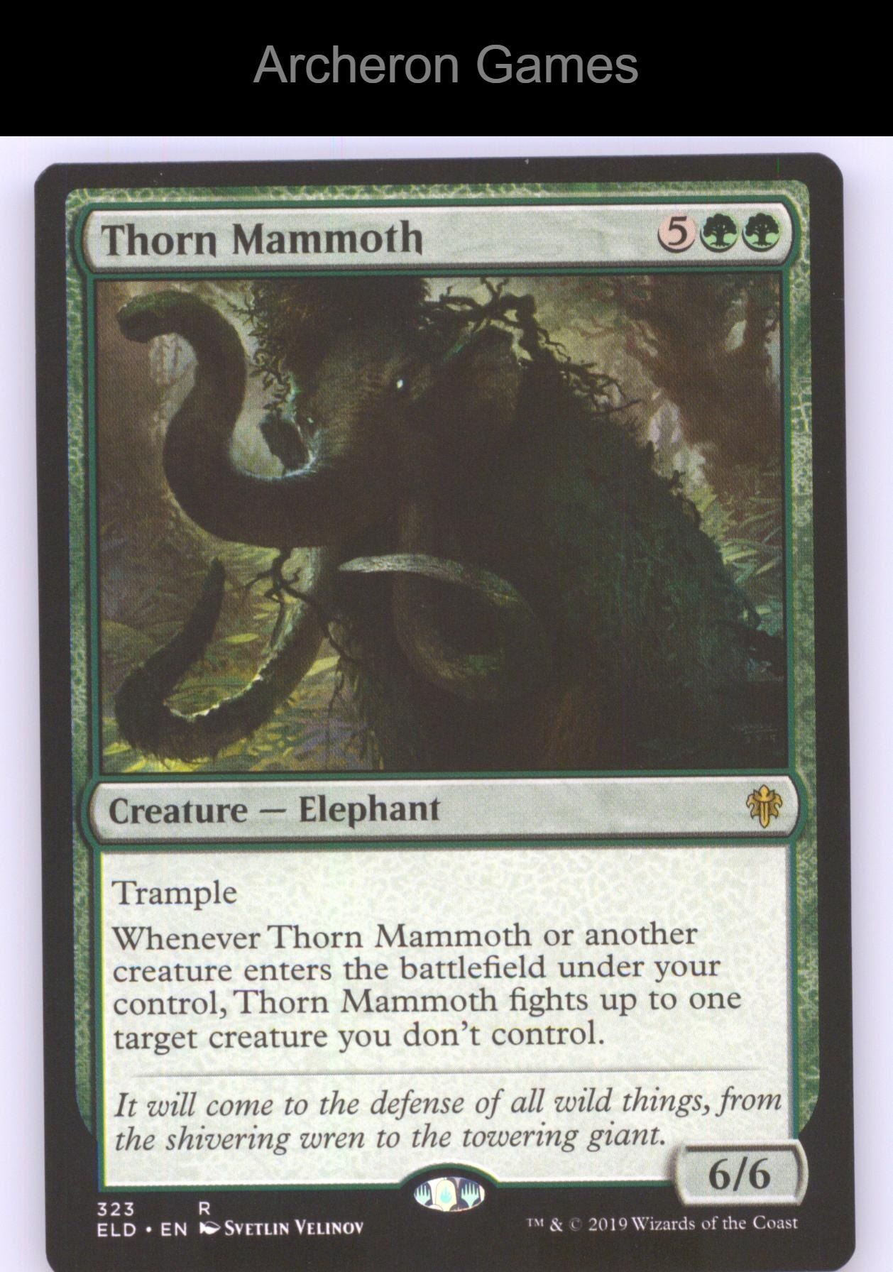 Thorn Mammoth 323 R MTG Card Throne of Eldraine