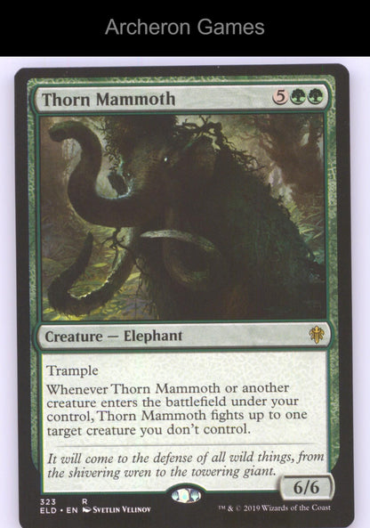 Thorn Mammoth 323 R MTG Card Throne of Eldraine