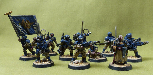 Cadian Shock Troops with Classic Metal Command Squad painted - Astra Militarum - Warhammer 40K #2Y1
