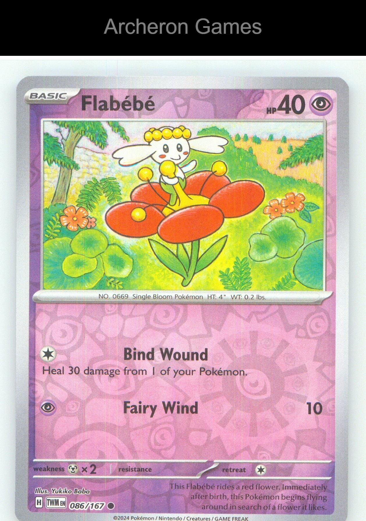 Pokemon Card Flabebe TWM 086/167 C Twilight Masquerade Reverse Holo