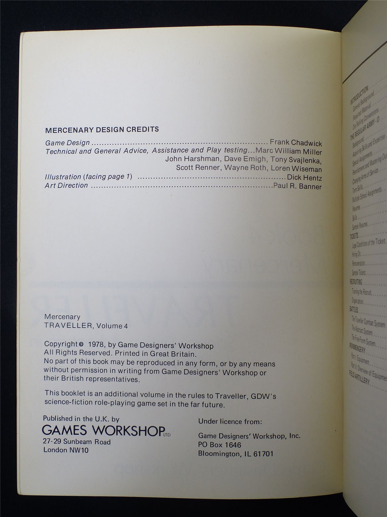 Traveller: Book 4 Mercenary  - Roleplaying Booklet #2TF