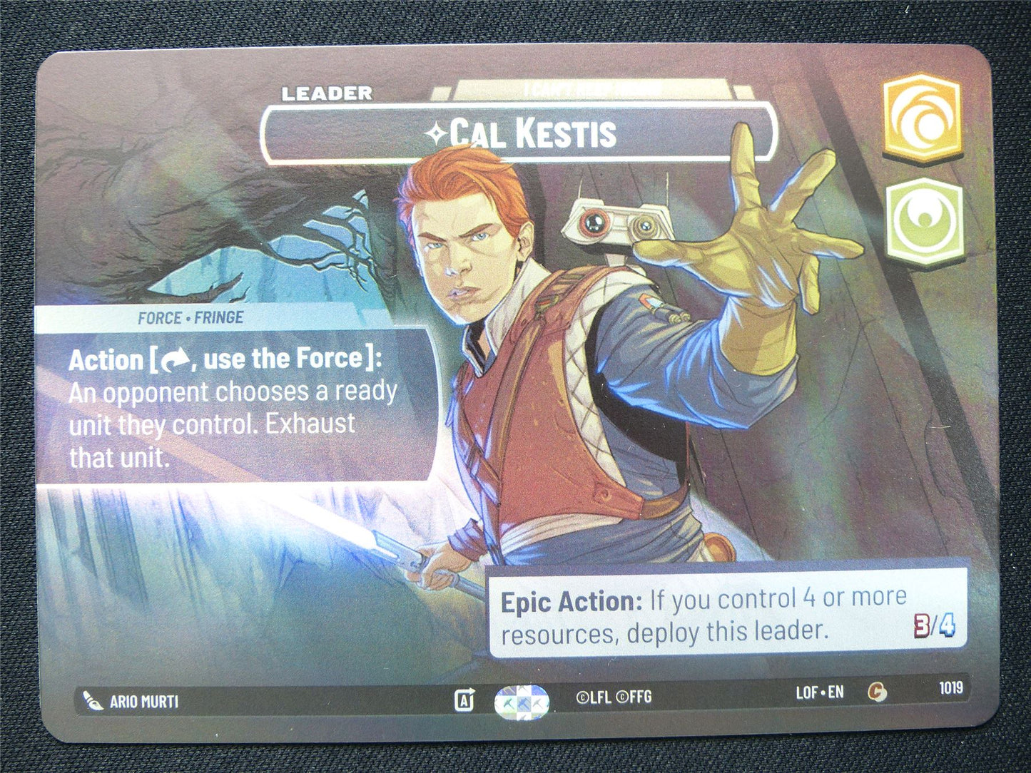 Cal Kestis - I Can't Keep Hiding - 1019 Showcase Foil - Star Wars Unlimited Card #47