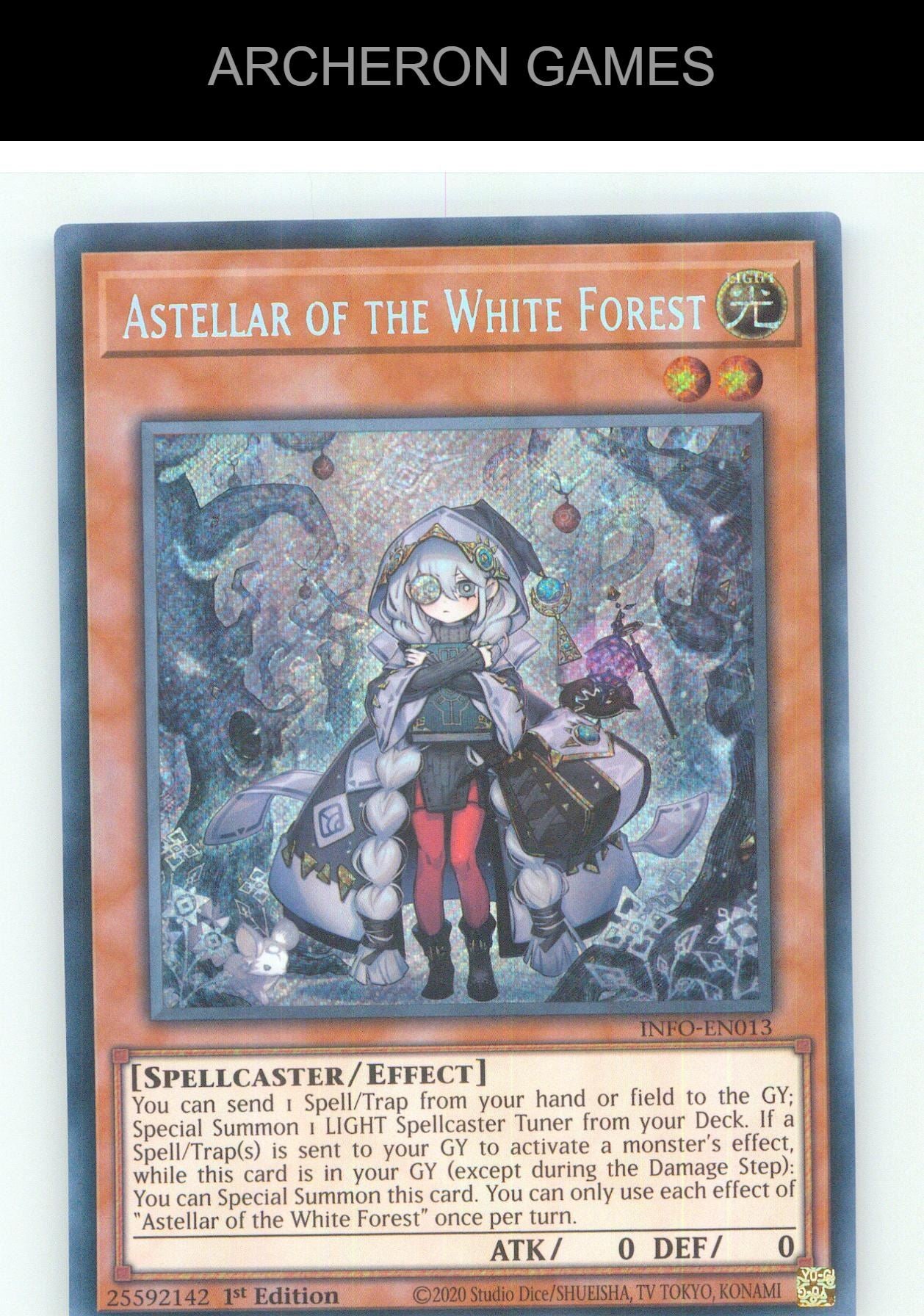 Astellar of the White Forest SEC YUGIOH Card 1st Edition