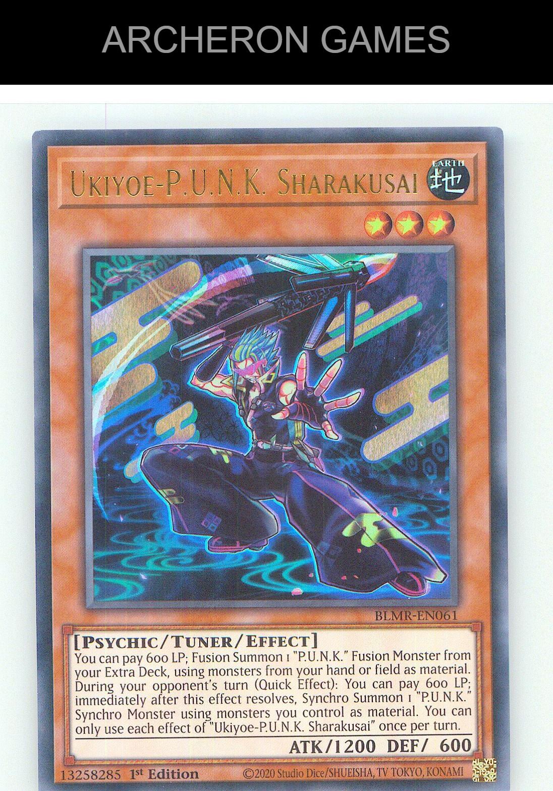 Ukiyoe-P.U.N.K. Sharakusai Ultra Rare YUGIOH Card 1st Edition