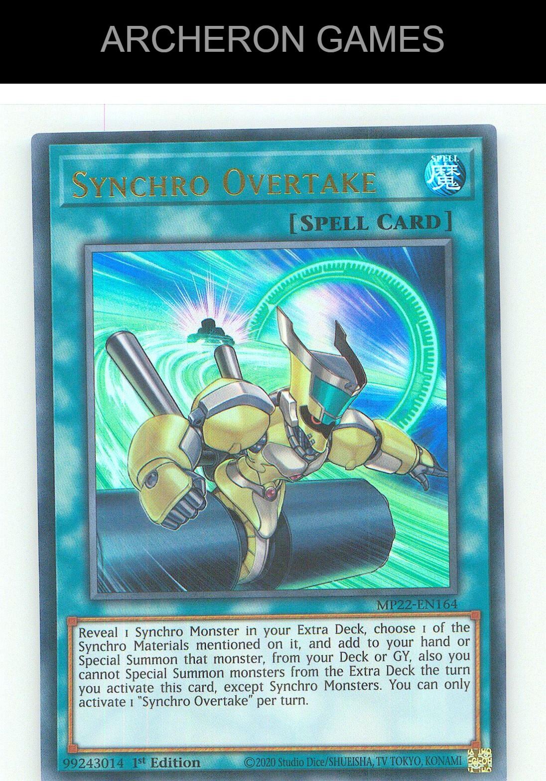 Synchro Overtake Ultra Rare YUGIOH Card 1st Edition