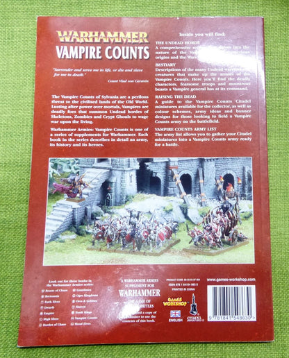 Vampire Counts Armies Softback Book 2008 - Warhammer AoS 40k #8U