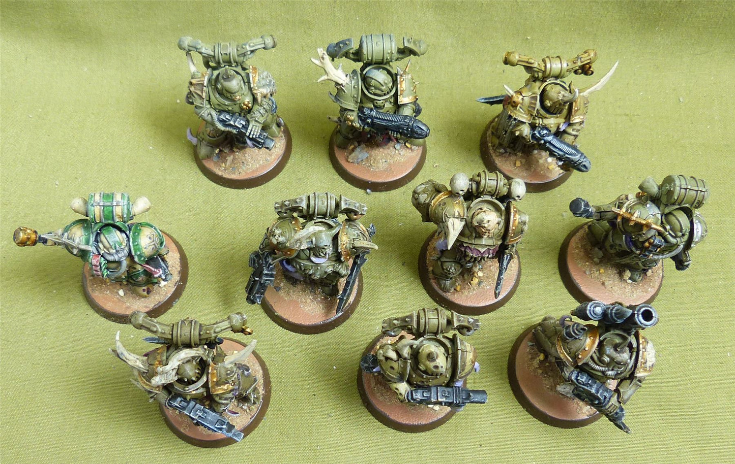 Plague Marines set of 10 painted - Death Guard - Warhammer 40K #FE