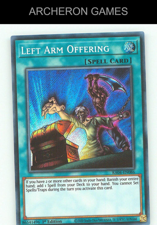 Left Arm Offering (PUR) SEC YUGIOH Card