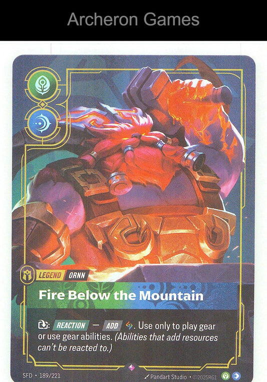 Ornn - Fire Below the Mountain SFD 189/221 R Spiritforged Riftbound Card