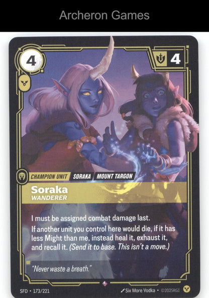 Soraka - Wanderer SFD 173/221 R  Card Spiritforged