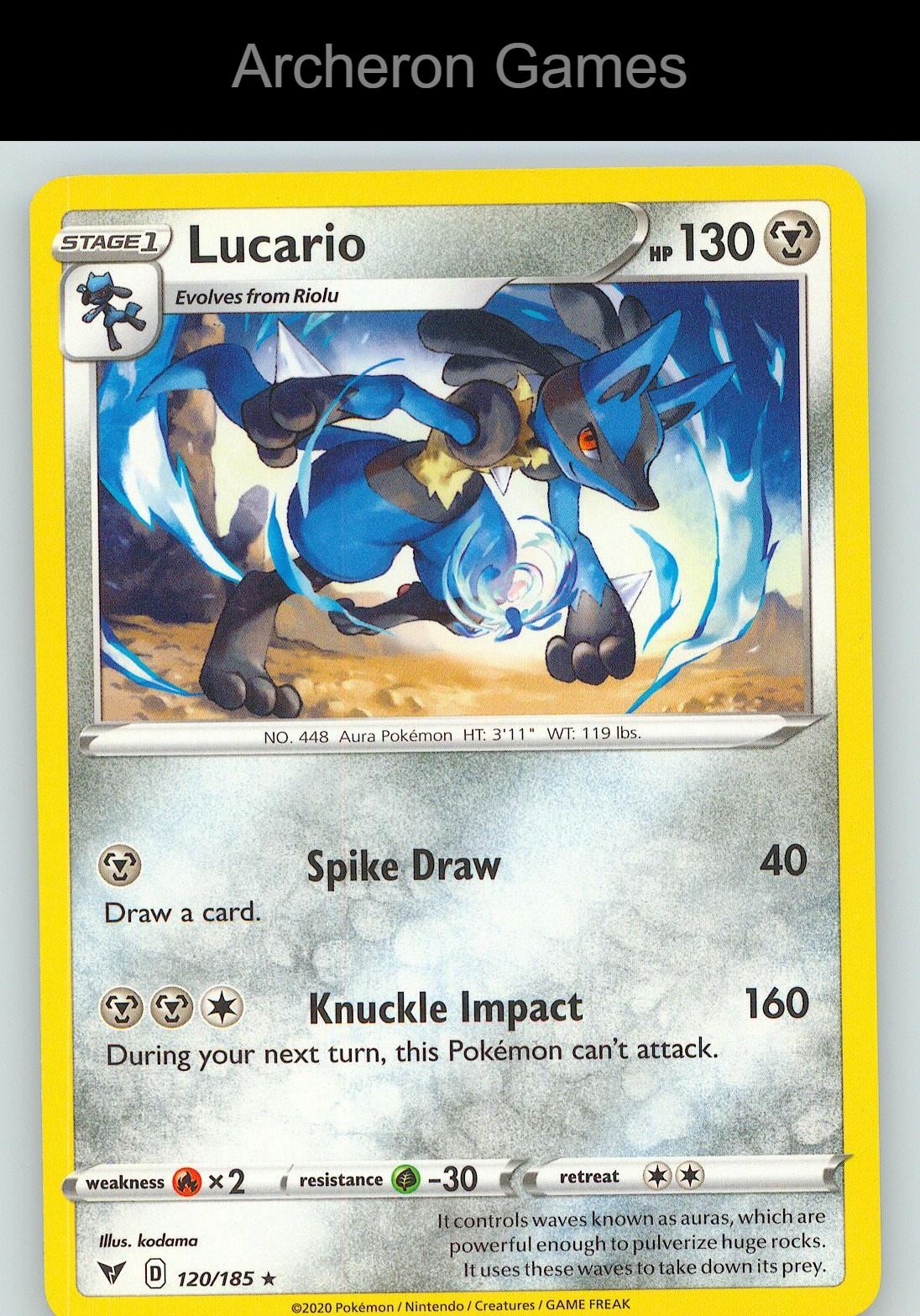 Pokemon Card Lucario VIV 120/185 R Vivid Voltage