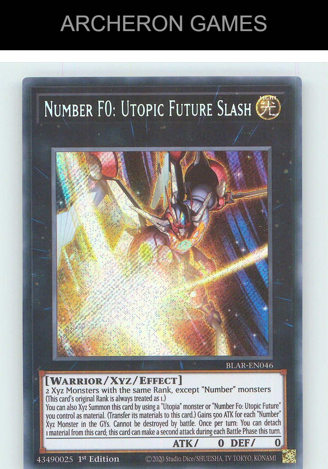 Number F0: Utopic Future Slash SEC YUGIOH Card 1st Edition