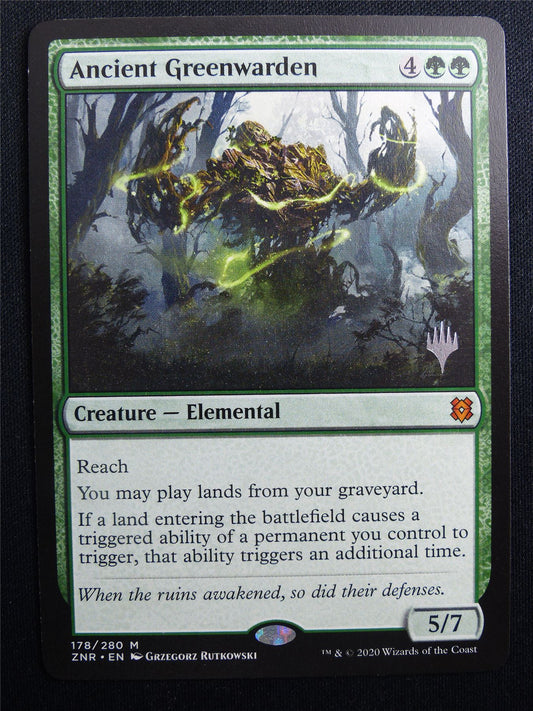 Ancient Greenwarden Promo stamped - ZNR - Mtg Card #3FO