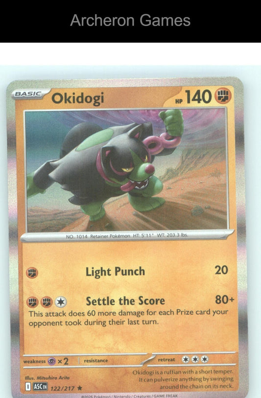 Pokemon Card Okidogi ASC 122/217 R Ascended Heroes Holo