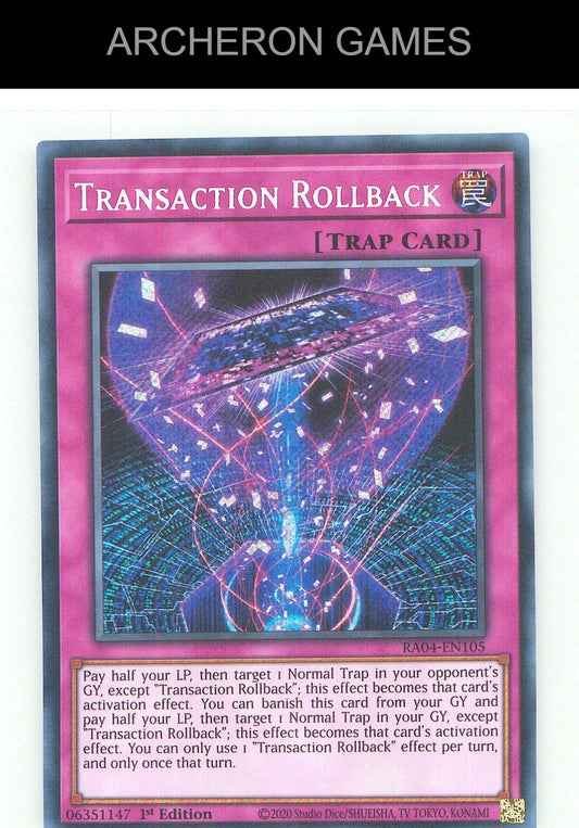 Transaction Rollback (Secret Rare) SEC YUGIOH Card 1st Edition