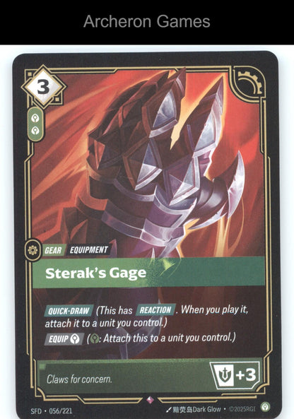 Sterak's Gage SFD 056/221 R  Card Spiritforged