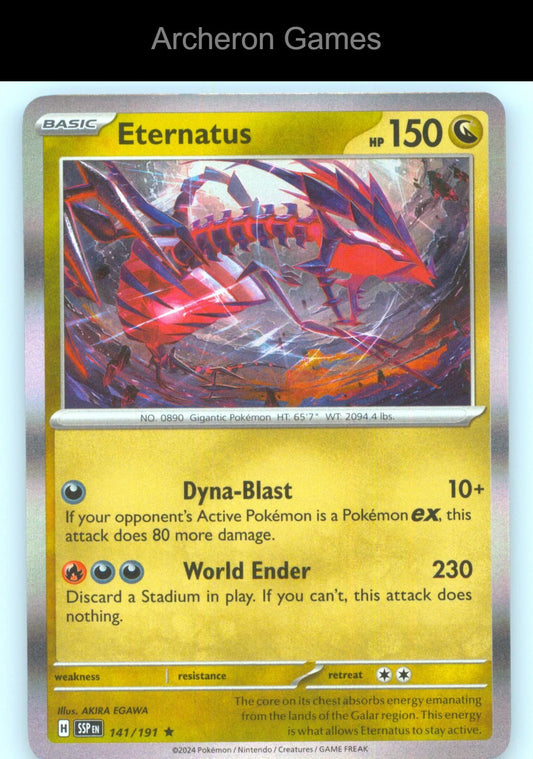 Pokemon Card Eternatus SSP 141/191 R Surging Sparks Holo