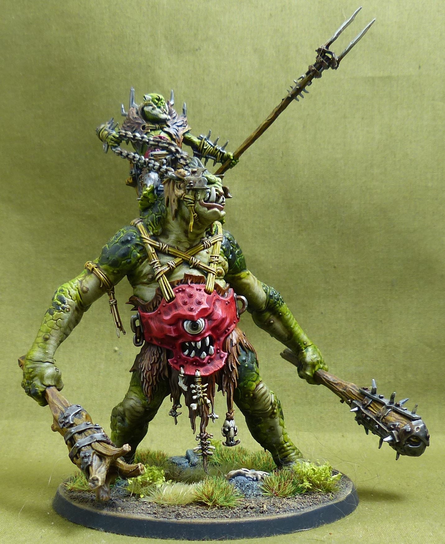 Breaka-boss on Mirebrute Troggoth painted - Orruk Warclans - Warhammer AoS #2OZ