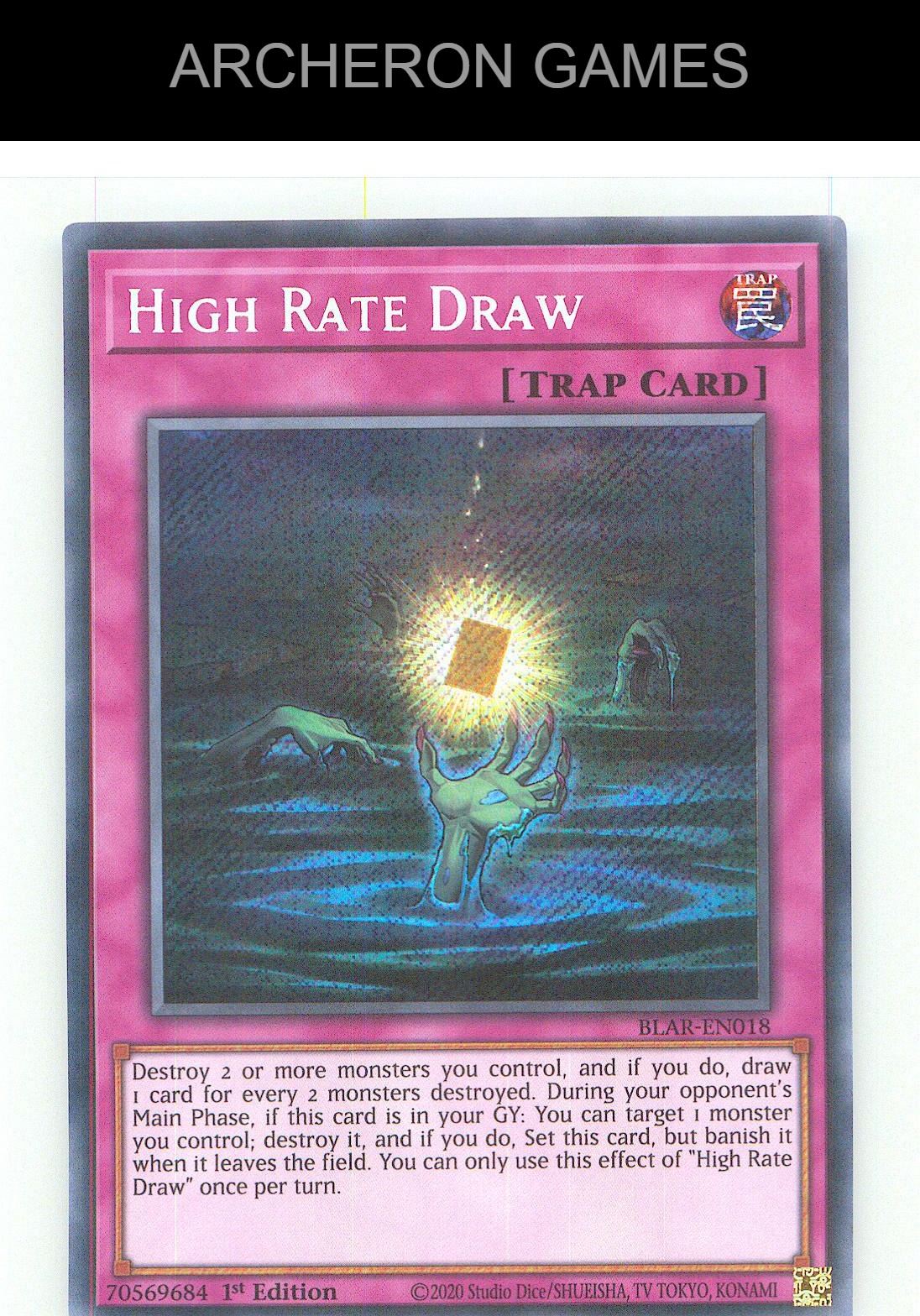 High Rate Draw SEC YUGIOH Card 1st Edition