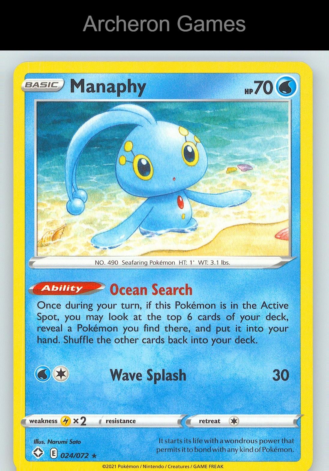 Pokemon Card Manaphy SHF 024/072 R Shining Fates