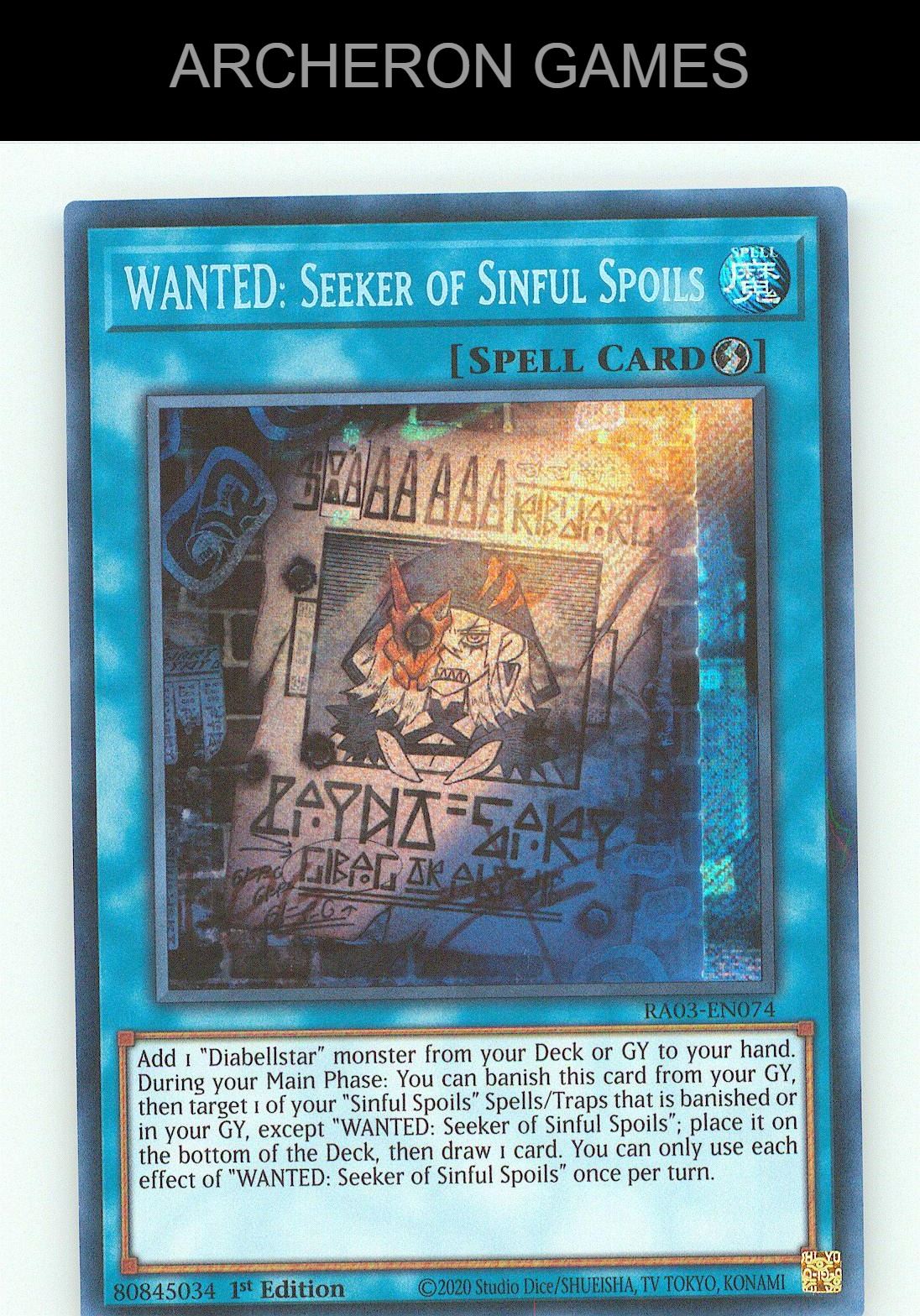 WANTED: Seeker of Sinful Spoils (Secret Rare) SEC YUGIOH Card