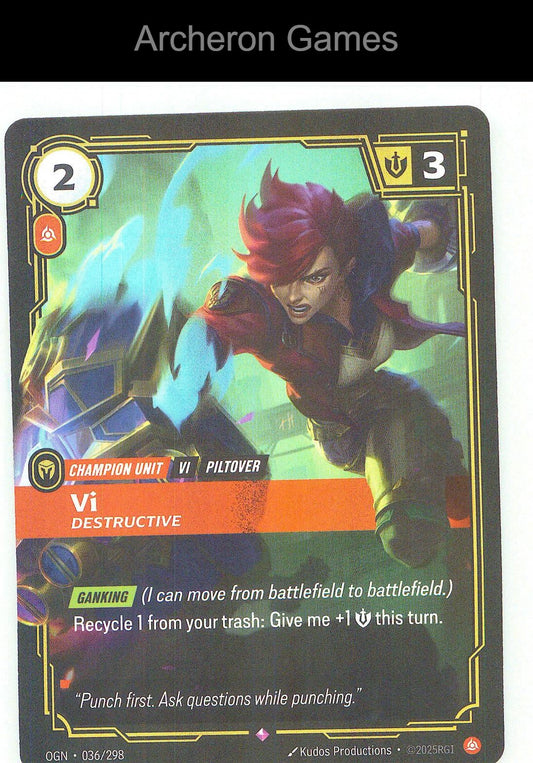 Vi - Destructive OGN 036/298 R Origins Riftbound Card